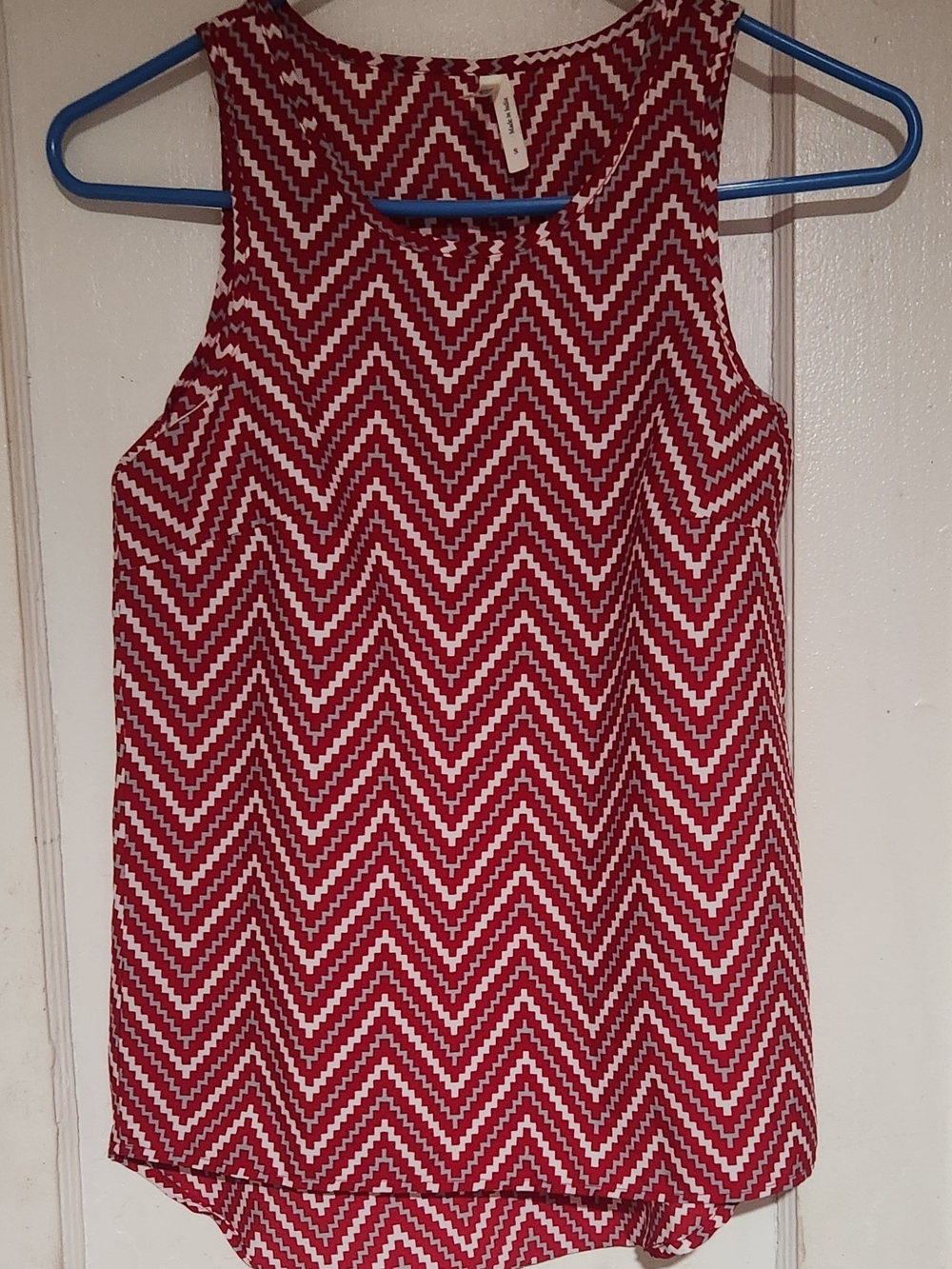 Live 4 Truth Red and White Chevron Tank Top